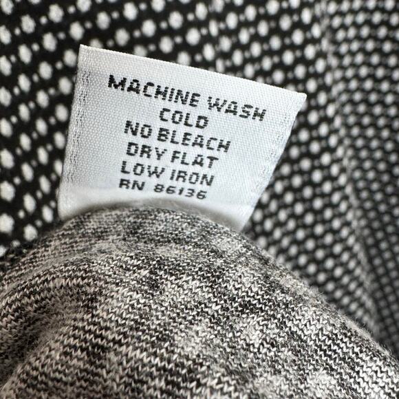 Bryn Walker Black White Polka Dot Asymmetrical Hem Scoop Neck Tunic Top M - Picture 9 of 10